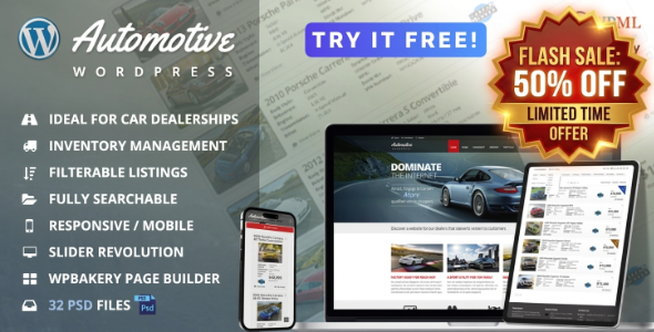 Automotive Car Dealership Business WordPress Theme