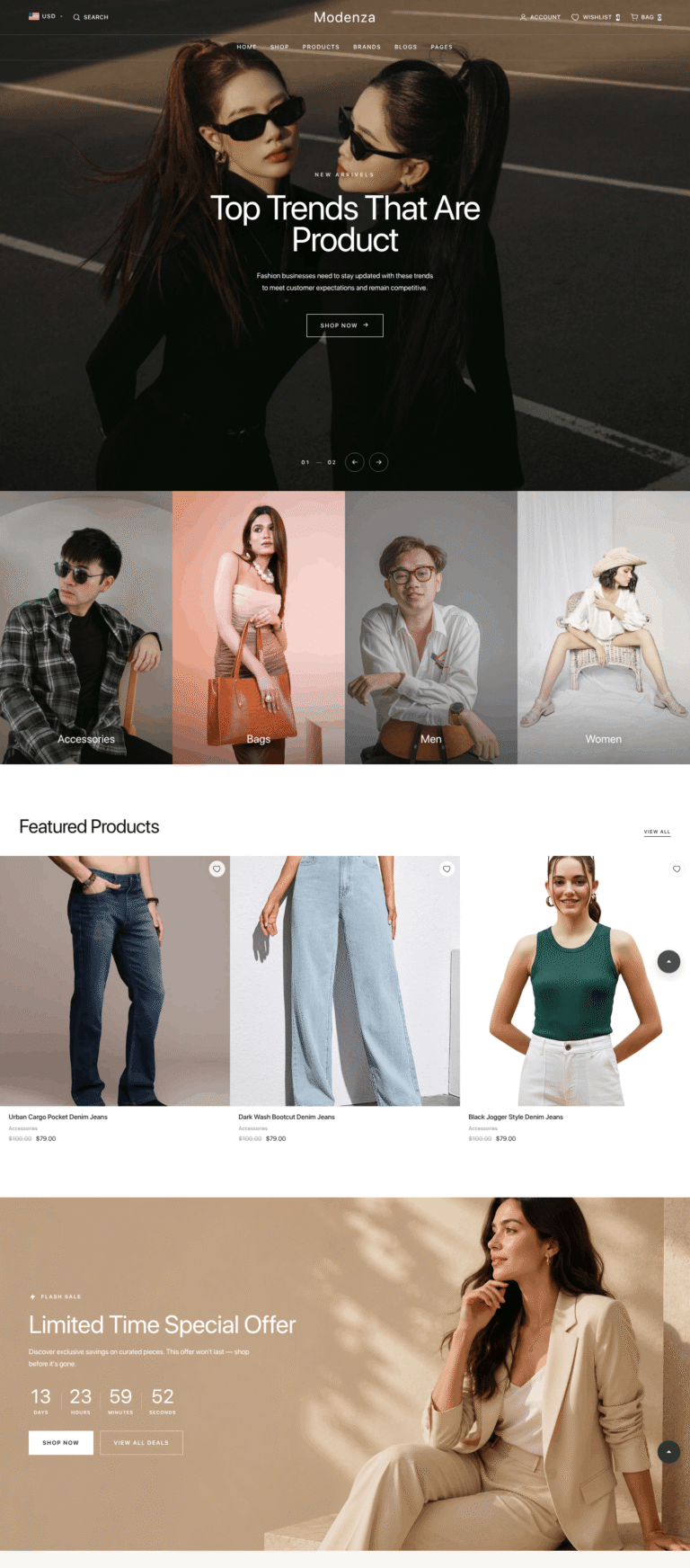 Modenza – WordPress WooCommerce Theme for Clothing & Apparel Stores