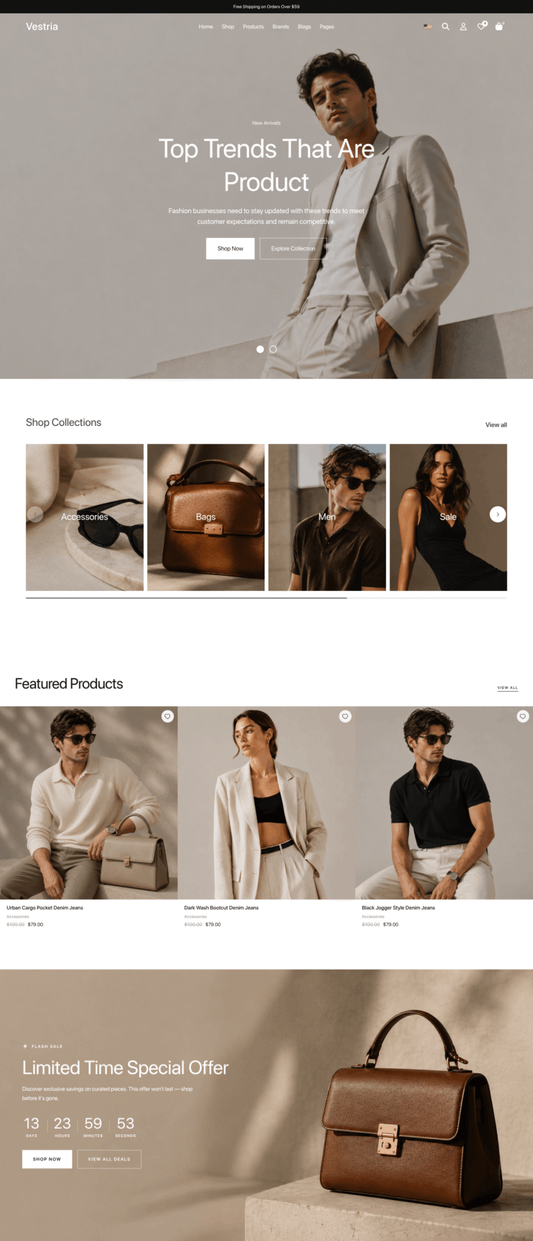 Vestria – WooCommerce WordPress Template for Fashion Boutique Stores